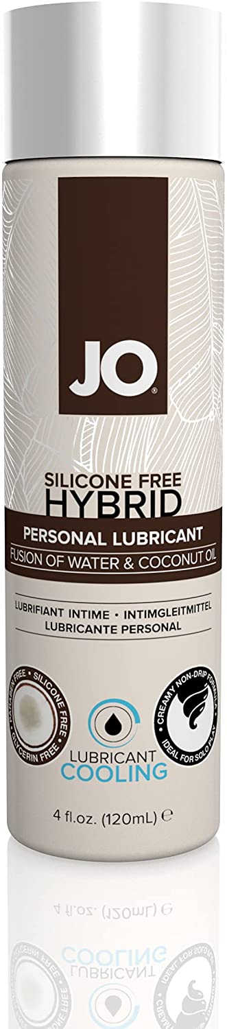JO Coconut Hybrid - Cooling - Lubricant 4 floz / 120 mL – Rechargeable, Discreet, Intimate Wellness Accessory – Quiet, Rechargeable, Waterproof, Couples & Solo Use, Discreet Intimate Wellness Accessory