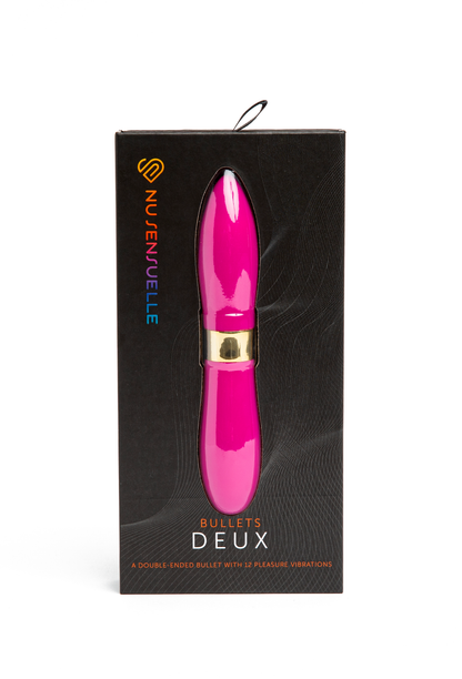 DOUBLE ENDED DEUX BULLET - MAGENTA – Rechargeable, Discreet, Intimate Wellness Accessory – Quiet, Rechargeable, Waterproof, Couples & Solo Use, Discreet Intimate Wellness Accessory