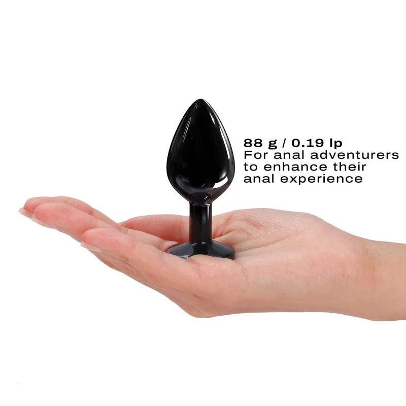 DIAMOND PLUG BLACK M – Rechargeable, Discreet, Intimate Wellness Accessory – Quiet, Rechargeable, Waterproof, Couples & Solo Use, Discreet Intimate Wellness Accessory