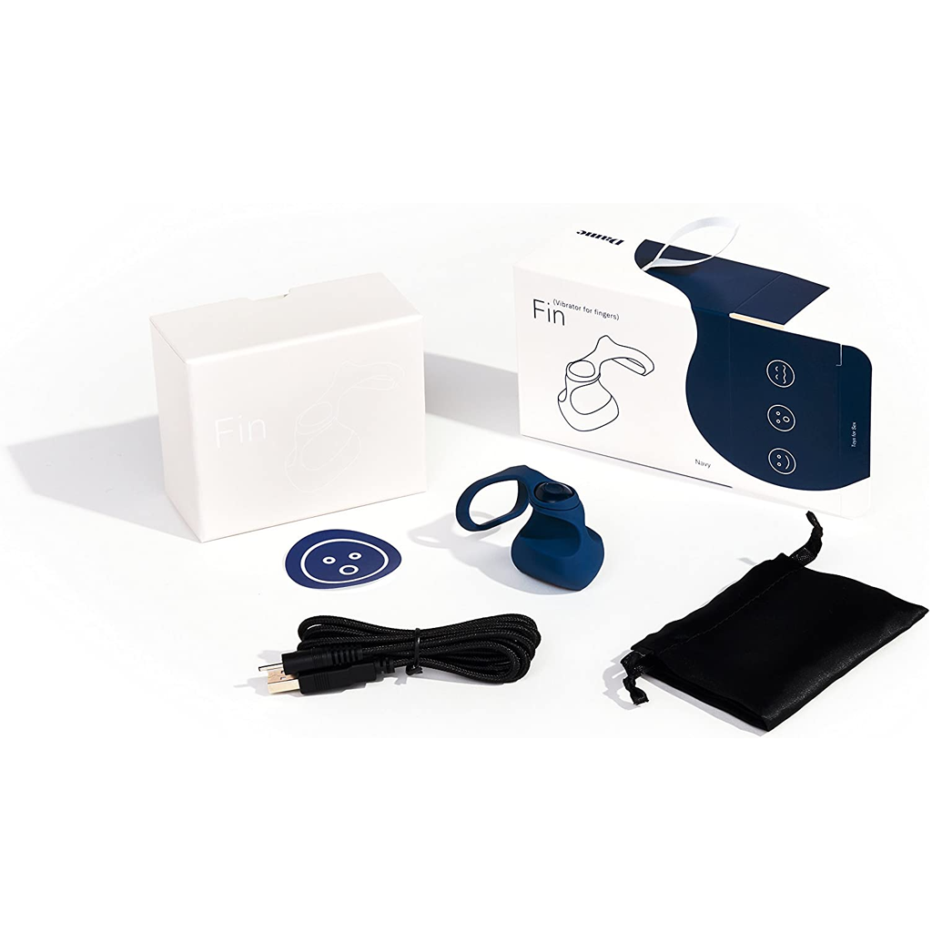 Fin - Navy – Rechargeable, Discreet, Intimate Wellness Accessory – Quiet, Rechargeable, Waterproof, Couples & Solo Use, Discreet Intimate Wellness Accessory