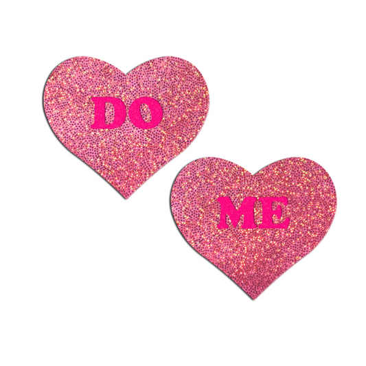 DO ME' Heart Pasties - Pink on Pink – Rechargeable, Discreet, Intimate Wellness Accessory – Quiet, Rechargeable, Waterproof, Couples & Solo Use, Discreet Intimate Wellness Accessory