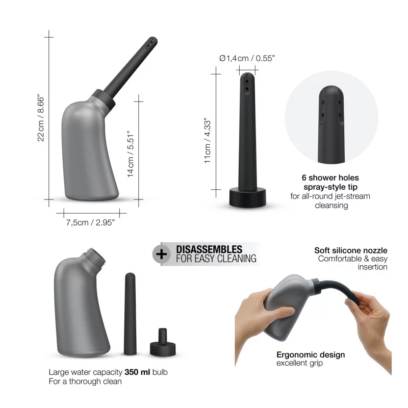 DOUCHE MATE – Rechargeable, Discreet, Intimate Wellness Accessory – Quiet, Rechargeable, Waterproof, Couples & Solo Use, Discreet Intimate Wellness Accessory