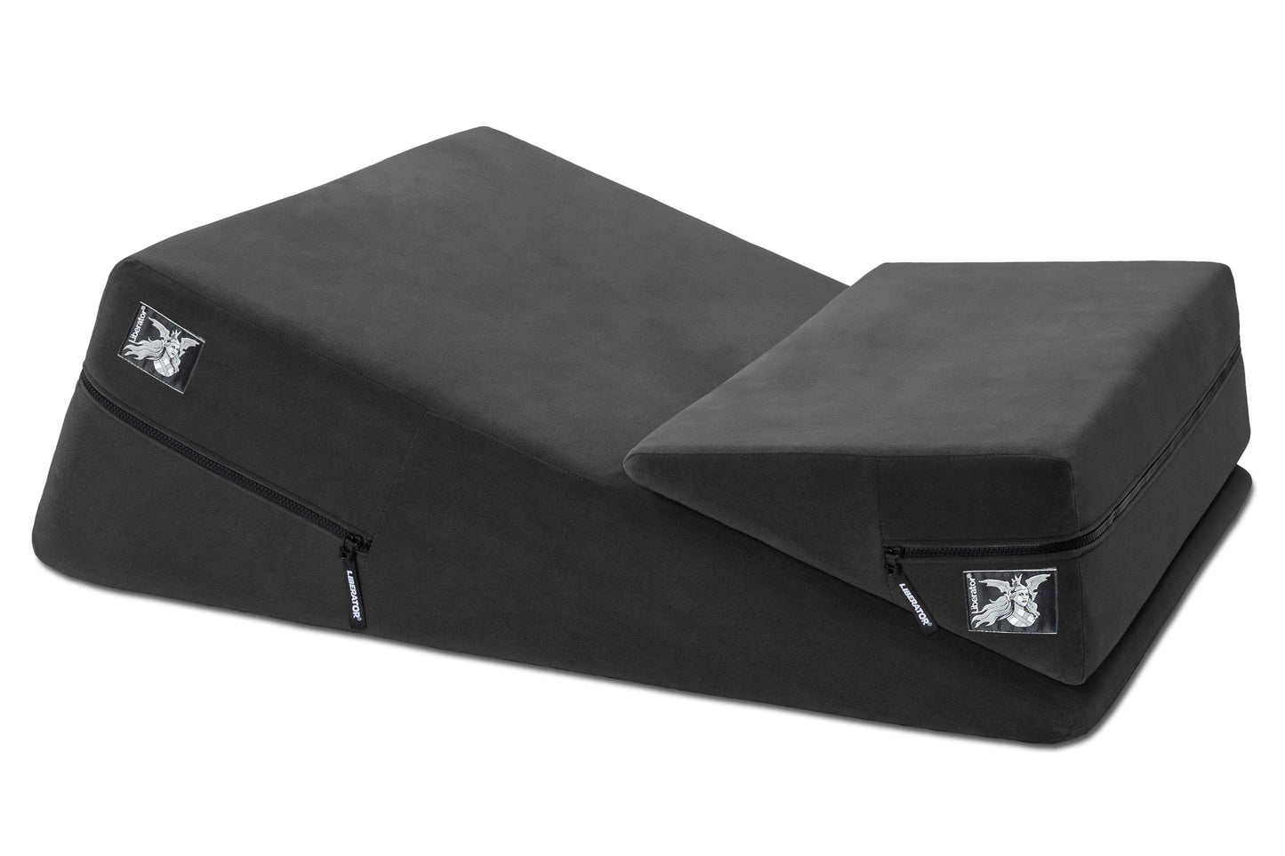 Wedge/Ramp Combo Black Microfiber – Rechargeable, Discreet, Intimate Wellness Accessory – Quiet, Rechargeable, Waterproof, Couples & Solo Use, Discreet Intimate Wellness Accessory