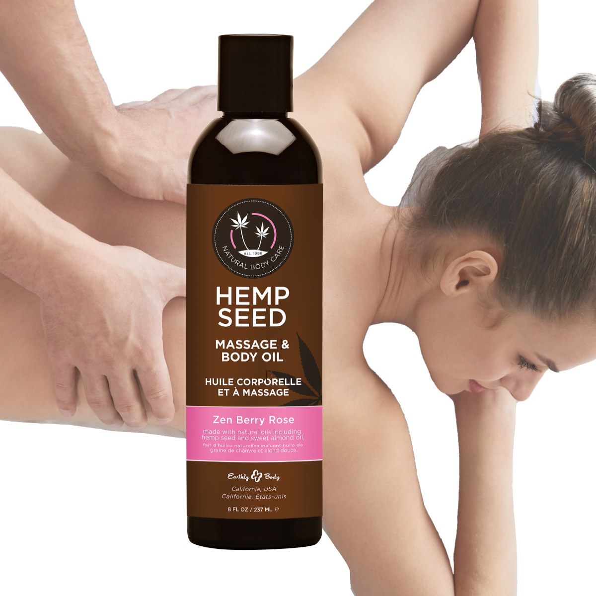 Massage Oil Zen Berry Rose 8 fl oz / 237 ml – Rechargeable, Discreet, Intimate Wellness Accessory – Quiet, Rechargeable, Waterproof, Couples & Solo Use, Discreet Intimate Wellness Accessory