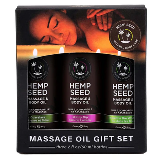 Massage Oil Trio Gift Set: Naked in the Woods, Skinny Dip, Guavalava 2 fl oz / 60 ml – Rechargeable, Discreet, Intimate Wellness Accessory – Quiet, Rechargeable, Waterproof, Couples & Solo Use, Discreet Intimate Wellness Accessory