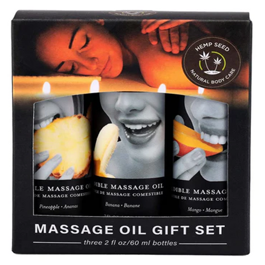 Edible Massage Oil Gift Set: Tropical Set 2 fl oz / 60 ml – Rechargeable, Discreet, Intimate Wellness Accessory – Quiet, Rechargeable, Waterproof, Couples & Solo Use, Discreet Intimate Wellness Accessory