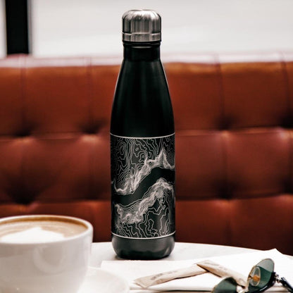 Evansville - Indiana Map Insulated Bottle in Matte Black
