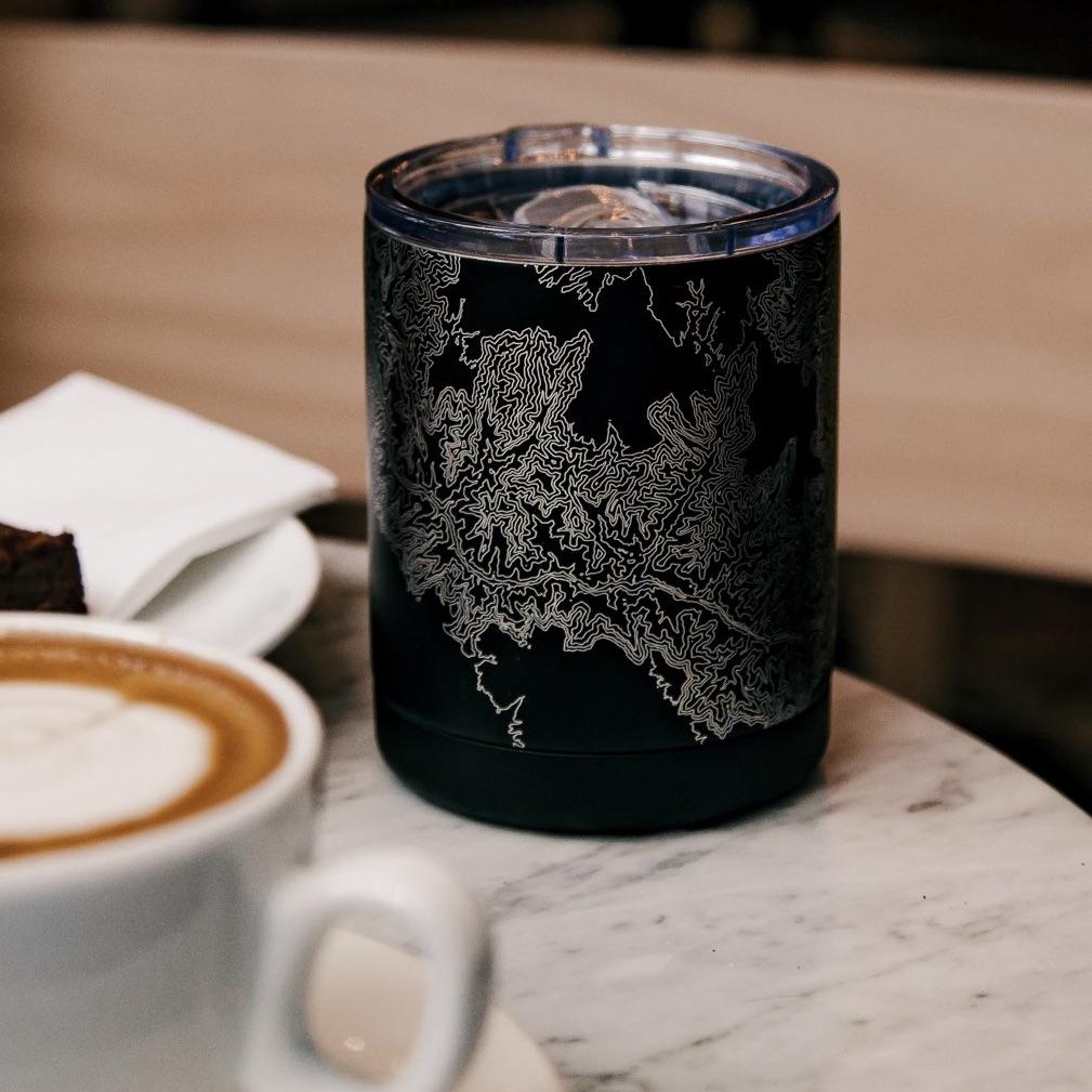Evansville - Indiana Map Insulated Cup in Matte Black