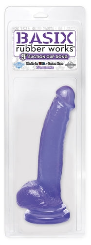 Basix Rubber Works 9 Inch Suction Cup Dong - Purple – Rechargeable, Discreet, Intimate Wellness Accessory – Quiet, Rechargeable, Waterproof, Couples & Solo Use, Discreet Intimate Wellness Accessory