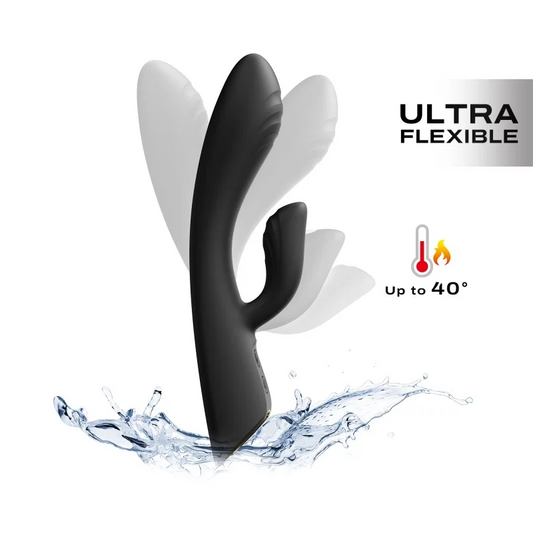 FLEXI RABBIT BLACK – Rechargeable, Discreet, Intimate Wellness Accessory – Quiet, Rechargeable, Waterproof, Couples & Solo Use, Discreet Intimate Wellness Accessory