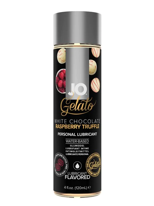 JO Gelato - White Chocolate Raspberry Truffle - Lubricant 4 floz / 120 mL – Rechargeable, Discreet, Intimate Wellness Accessory – Quiet, Rechargeable, Waterproof, Couples & Solo Use, Discreet Intimate Wellness Accessory