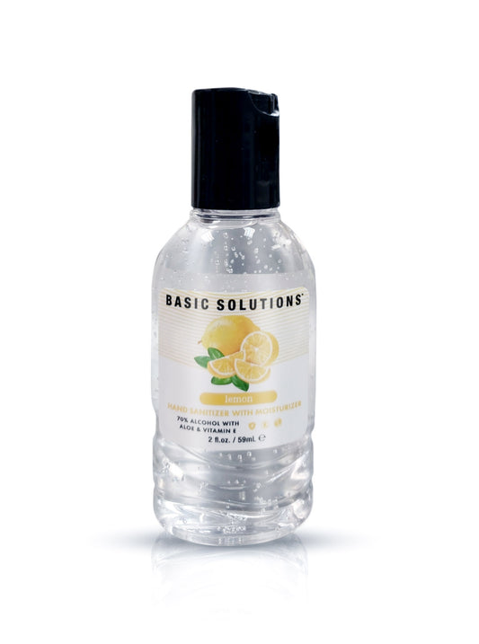 Basic Solutions Hand Sanitizer With Moisturizer - Lemon - 2 Oz./ 59ml – Rechargeable, Discreet, Intimate Wellness Accessory – Quiet, Rechargeable, Waterproof, Couples & Solo Use, Discreet Intimate Wellness Accessory