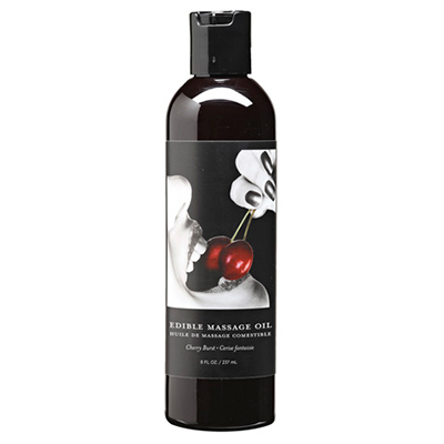 Edible Massage Oil Cherry 8 fl oz / 237 ml – Rechargeable, Discreet, Intimate Wellness Accessory – Quiet, Rechargeable, Waterproof, Couples & Solo Use, Discreet Intimate Wellness Accessory