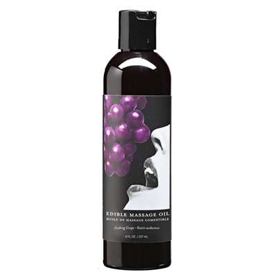 Edible Massage Oil Grape  8 fl oz / 237 ml – Rechargeable, Discreet, Intimate Wellness Accessory – Quiet, Rechargeable, Waterproof, Couples & Solo Use, Discreet Intimate Wellness Accessory