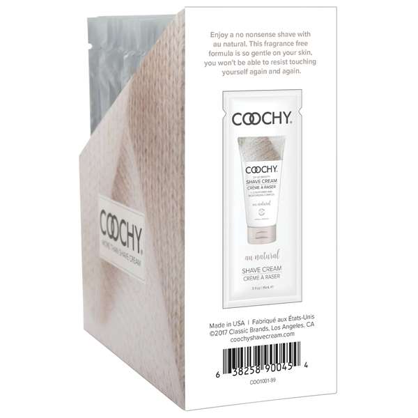 Shave Cream - Au Natural 24pc | 15ml - Foil - DISPLAY – Rechargeable, Discreet, Intimate Wellness Accessory – Quiet, Rechargeable, Waterproof, Couples & Solo Use, Discreet Intimate Wellness Accessory