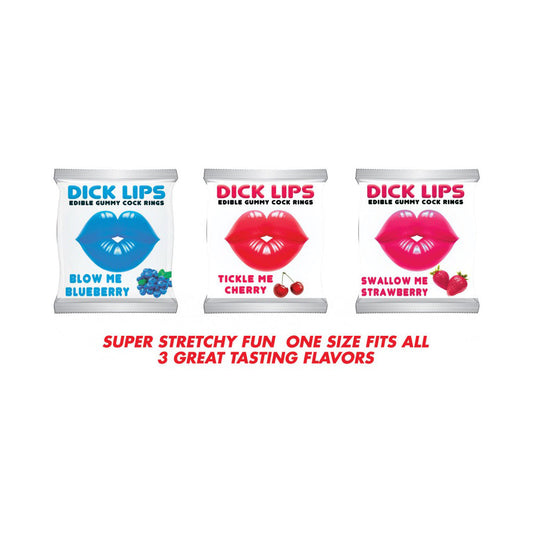 Dick Lips Edible Gummy Rings 21pc disp. – Rechargeable, Discreet, Intimate Wellness Accessory – Quiet, Rechargeable, Waterproof, Couples & Solo Use, Discreet Intimate Wellness Accessory