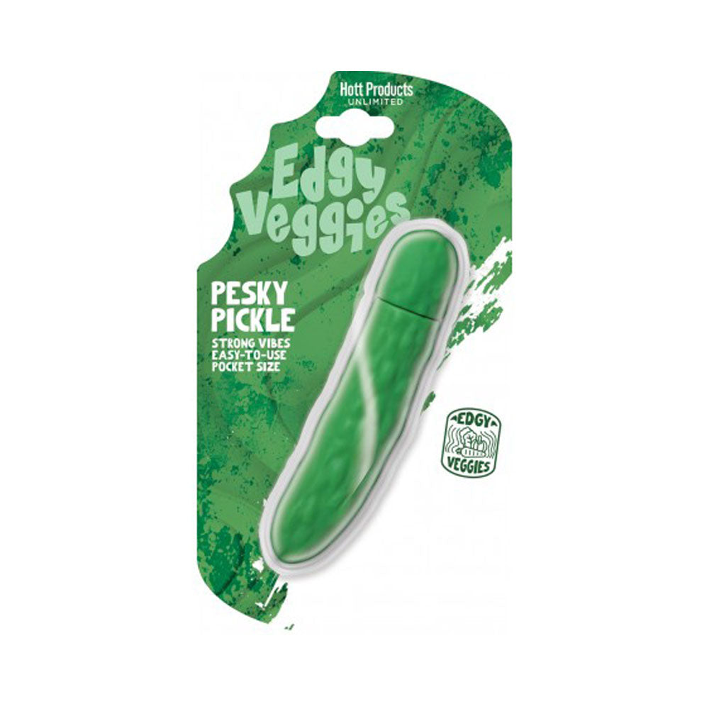 Edgy Veggies - Pickle shaped Vibe – Rechargeable, Discreet, Intimate Wellness Accessory – Quiet, Rechargeable, Waterproof, Couples & Solo Use, Discreet Intimate Wellness Accessory