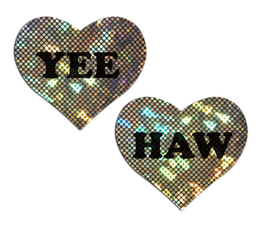 YEE HAW' Black on Gold Glitter Heart – Rechargeable, Discreet, Intimate Wellness Accessory – Quiet, Rechargeable, Waterproof, Couples & Solo Use, Discreet Intimate Wellness Accessory