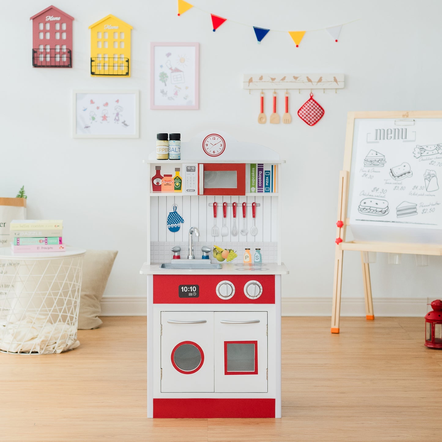 Teamson Kids Red Wooden Play Kitchen & Accessories – Rechargeable, Discreet, Intimate Wellness Accessory – Quiet, Rechargeable, Waterproof, Couples & Solo Use, Discreet Intimate Wellness Accessory