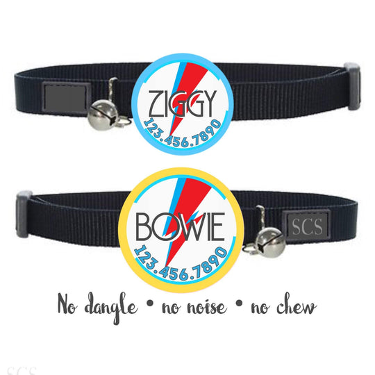 Bowie Ziggy Stardust Tag- Silent, Eco-Friendly, Ringless ID Tag