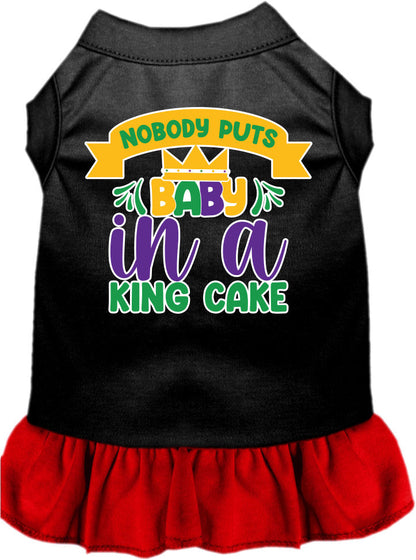 Pet Dog & Cat Screen Printed Dress "Nobody Puts Baby In A King Cake"