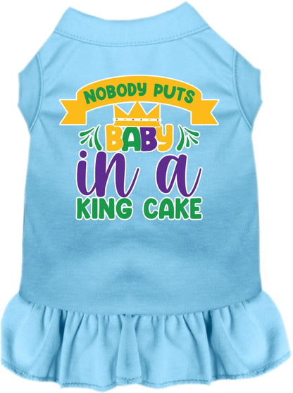 Pet Dog & Cat Screen Printed Dress "Nobody Puts Baby In A King Cake"