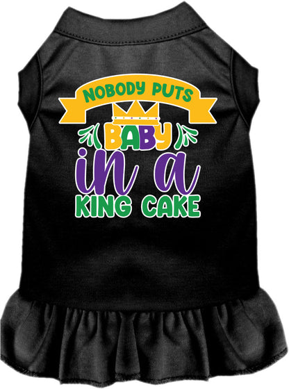 Pet Dog & Cat Screen Printed Dress "Nobody Puts Baby In A King Cake"