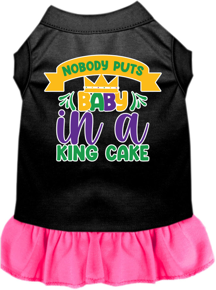 Pet Dog & Cat Screen Printed Dress "Nobody Puts Baby In A King Cake"