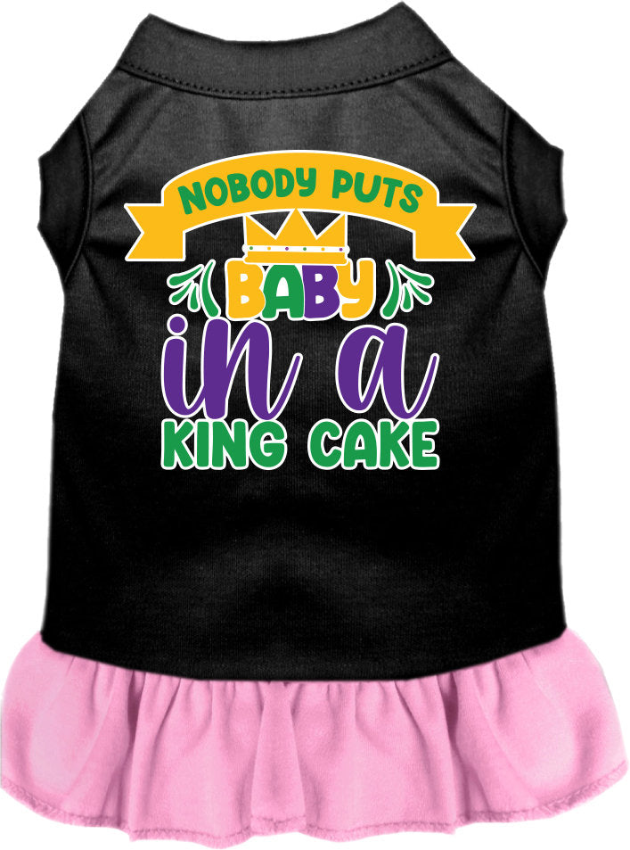 Pet Dog & Cat Screen Printed Dress "Nobody Puts Baby In A King Cake"