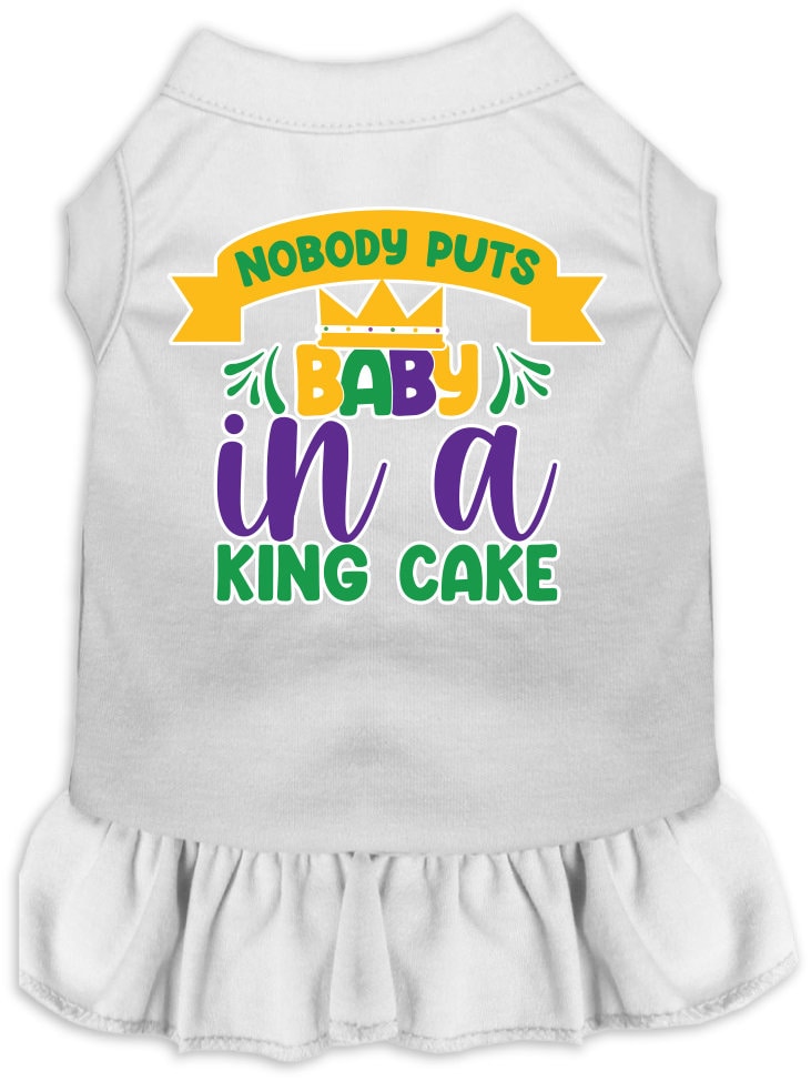 Pet Dog & Cat Screen Printed Dress "Nobody Puts Baby In A King Cake"