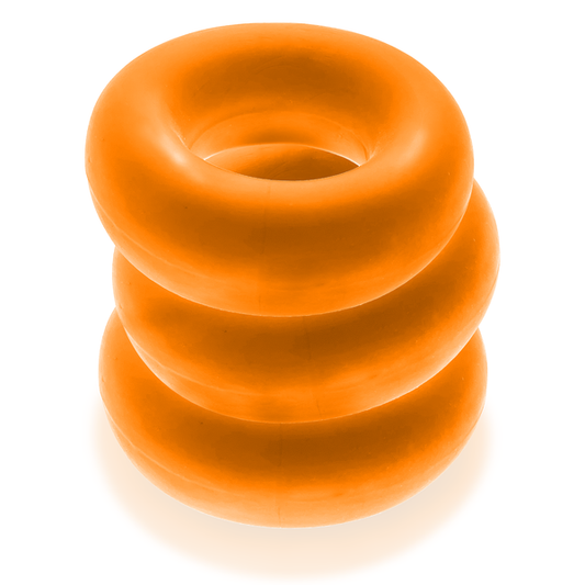 FAT WILLY 3-pack jumbo cockrings ORANGE – Rechargeable, Discreet, Intimate Wellness Accessory – Quiet, Rechargeable, Waterproof, Couples & Solo Use, Discreet Intimate Wellness Accessory