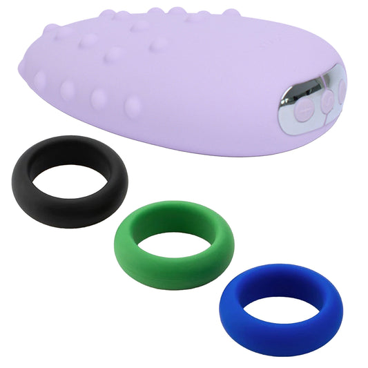 Mimi Deux Double Sided Clitoral massager Lilac + GWP 3 Pack Silicone C-rings – Rechargeable, Discreet, Intimate Wellness Accessory – Quiet, Rechargeable, Waterproof, Couples & Solo Use, Discreet Intimate Wellness Accessory
