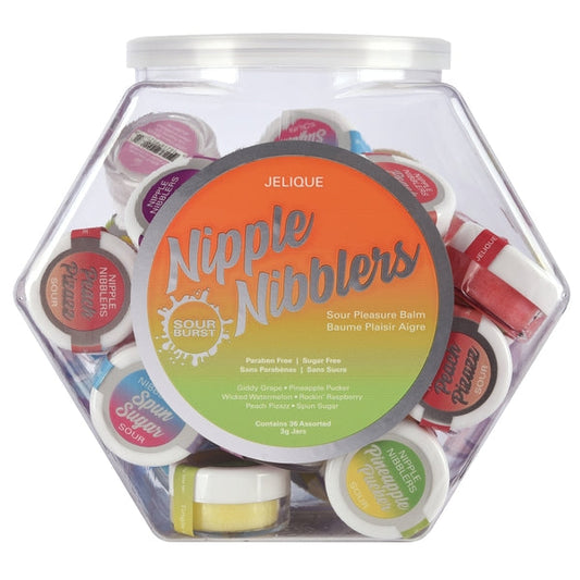 NIPPLE NIBBLERS Sour Pleasure Balm Assorted 3g Bowl of 36 - DISPLAY – Rechargeable, Discreet, Intimate Wellness Accessory – Quiet, Rechargeable, Waterproof, Couples & Solo Use, Discreet Intimate Wellness Accessory