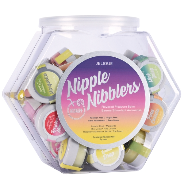 NIPPLE NIBBLERS Cocktail Pleasure Balm Assorted 3g Bowl of 36 – Rechargeable, Discreet, Intimate Wellness Accessory – Quiet, Rechargeable, Waterproof, Couples & Solo Use, Discreet Intimate Wellness Accessory