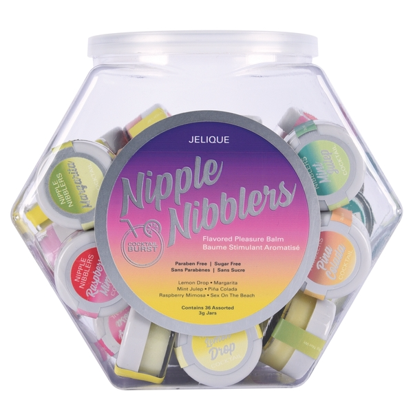 NIPPLE NIBBLERS Cocktail Pleasure Balm Assorted 3g Bowl of 36 – Rechargeable, Discreet, Intimate Wellness Accessory – Quiet, Rechargeable, Waterproof, Couples & Solo Use, Discreet Intimate Wellness Accessory
