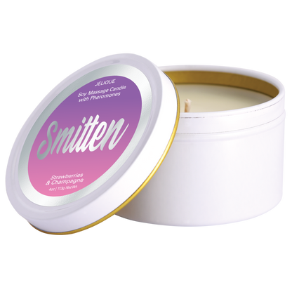 MOOD CANDLES Pheromone Soy Massage Candles Strawberry & Champagne 4oz | 113g – Rechargeable, Discreet, Intimate Wellness Accessory – Quiet, Rechargeable, Waterproof, Couples & Solo Use, Discreet Intimate Wellness Accessory