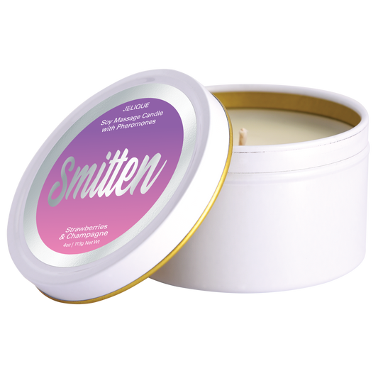 MOOD CANDLES Pheromone Soy Massage Candles Strawberry & Champagne 4oz | 113g – Rechargeable, Discreet, Intimate Wellness Accessory – Quiet, Rechargeable, Waterproof, Couples & Solo Use, Discreet Intimate Wellness Accessory
