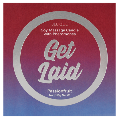 MOOD CANDLES Get Laid - Pheromone Massage Candle Passion Fruit 4oz | 113g – Rechargeable, Discreet, Intimate Wellness Accessory – Quiet, Rechargeable, Waterproof, Couples & Solo Use, Discreet Intimate Wellness Accessory