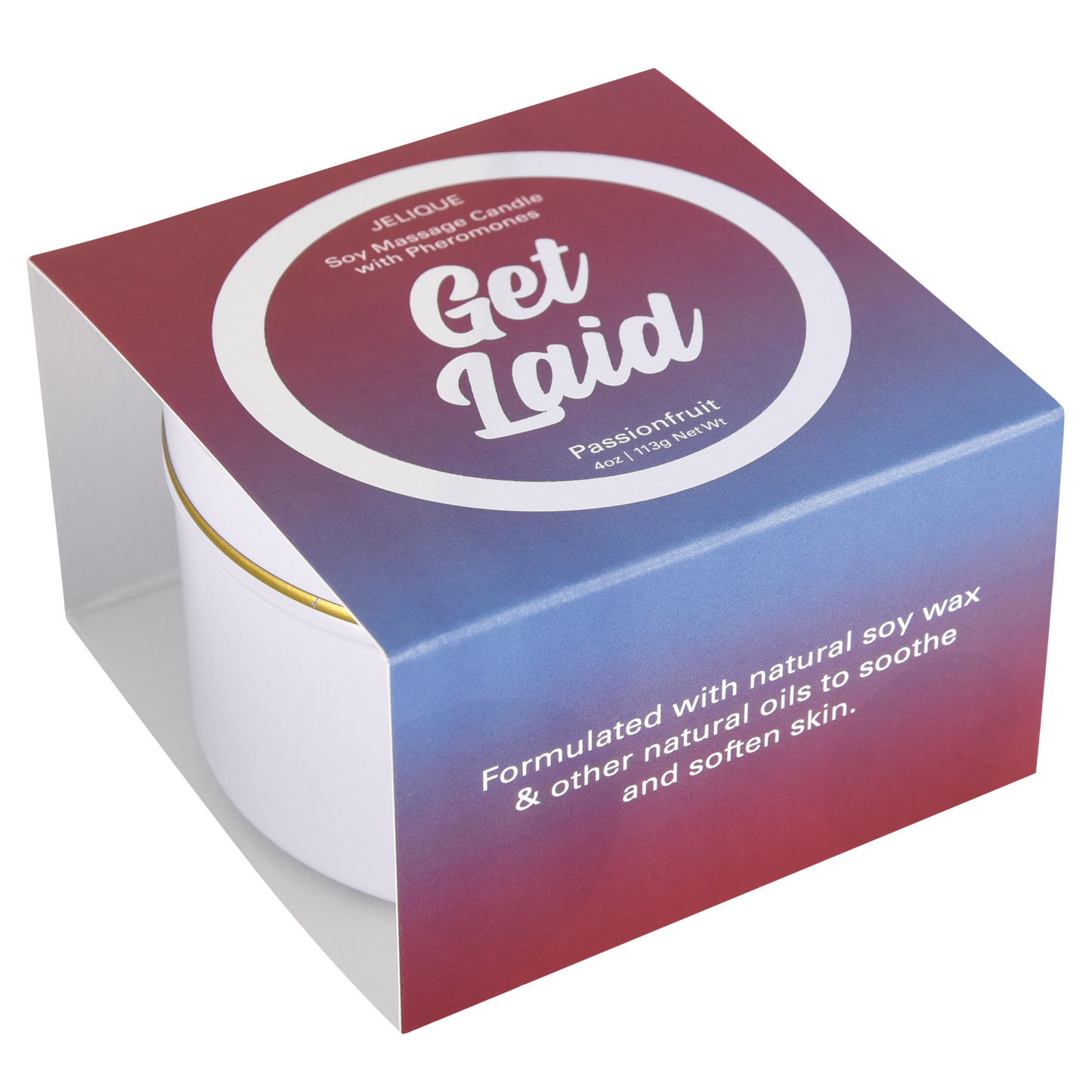 MOOD CANDLES Get Laid - Pheromone Massage Candle Passion Fruit 4oz | 113g – Rechargeable, Discreet, Intimate Wellness Accessory – Quiet, Rechargeable, Waterproof, Couples & Solo Use, Discreet Intimate Wellness Accessory