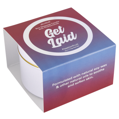 MOOD CANDLES Get Laid - Pheromone Massage Candle Passion Fruit 4oz | 113g – Rechargeable, Discreet, Intimate Wellness Accessory – Quiet, Rechargeable, Waterproof, Couples & Solo Use, Discreet Intimate Wellness Accessory