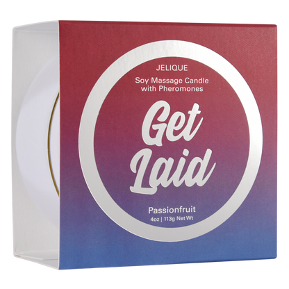MOOD CANDLES Get Laid - Pheromone Massage Candle Passion Fruit 4oz | 113g – Rechargeable, Discreet, Intimate Wellness Accessory – Quiet, Rechargeable, Waterproof, Couples & Solo Use, Discreet Intimate Wellness Accessory