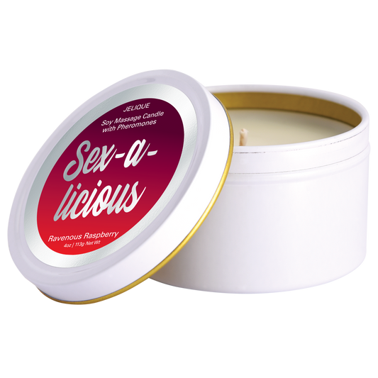 MOOD CANDLES intimacy-a-licious - Pheromone Massage Candle Ravenous Raspberry 4oz | 113g – Rechargeable, Discreet, Intimate Wellness Accessory – Quiet, Rechargeable, Waterproof, Couples & Solo Use, Discreet Intimate Wellness Accessory