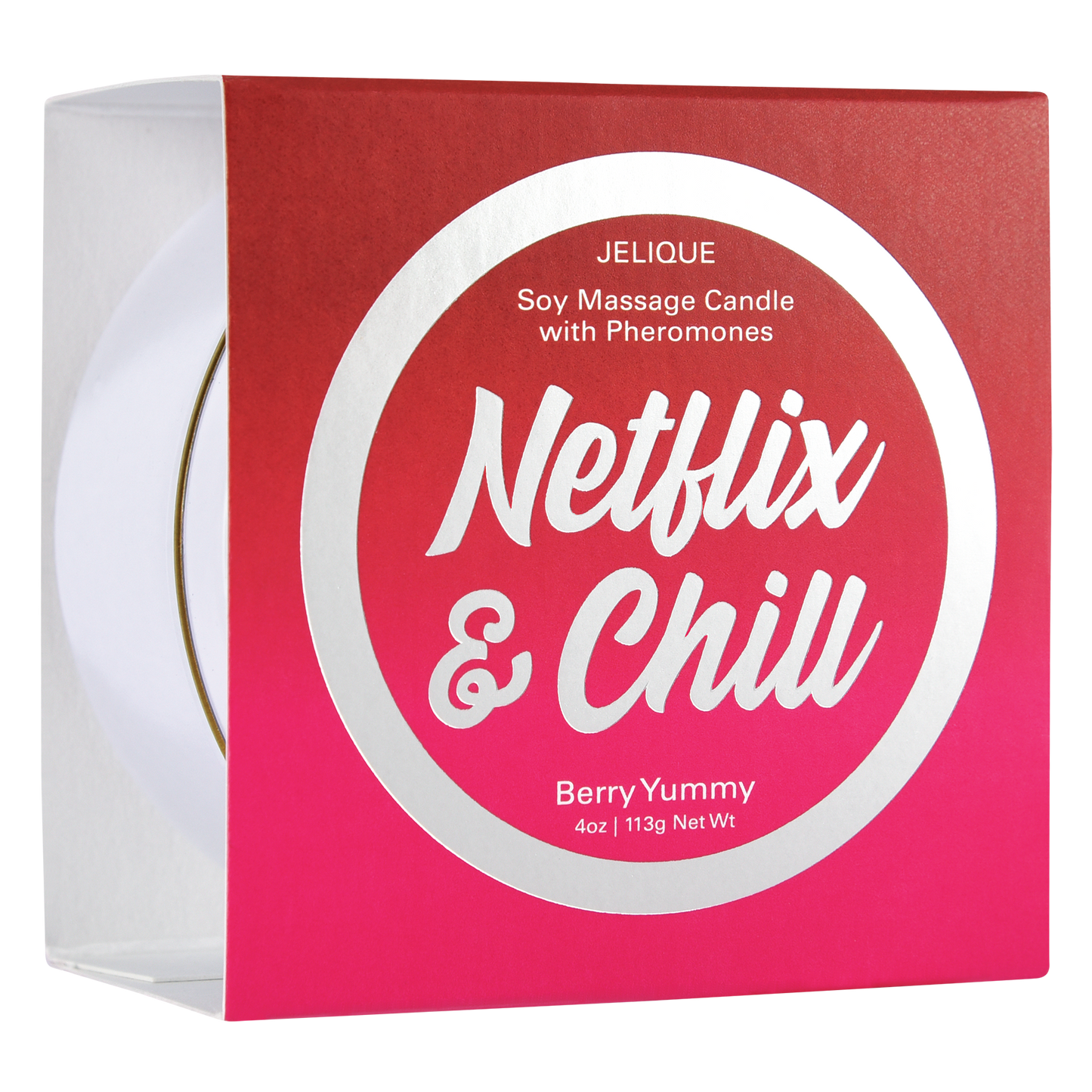 MOOD CANDLES Netflix & Chill - Pheromone Massage Candle Berry Yummy 4oz | 113g – Rechargeable, Discreet, Intimate Wellness Accessory – Quiet, Rechargeable, Waterproof, Couples & Solo Use, Discreet Intimate Wellness Accessory