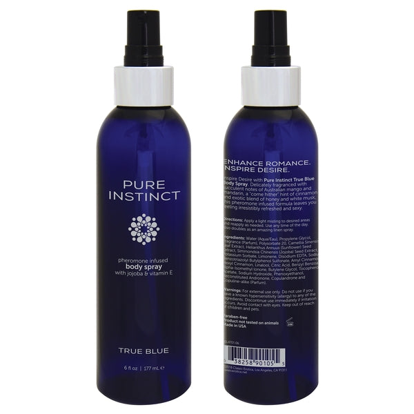 True Blue Pheromone Body Spray 6oz | 177mL – Rechargeable, Discreet, Intimate Wellness Accessory – Quiet, Rechargeable, Waterproof, Couples & Solo Use, Discreet Intimate Wellness Accessory