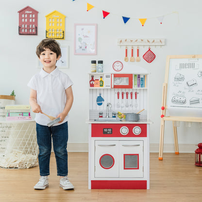 Teamson Kids Red Wooden Play Kitchen & Accessories – Rechargeable, Discreet, Intimate Wellness Accessory – Quiet, Rechargeable, Waterproof, Couples & Solo Use, Discreet Intimate Wellness Accessory