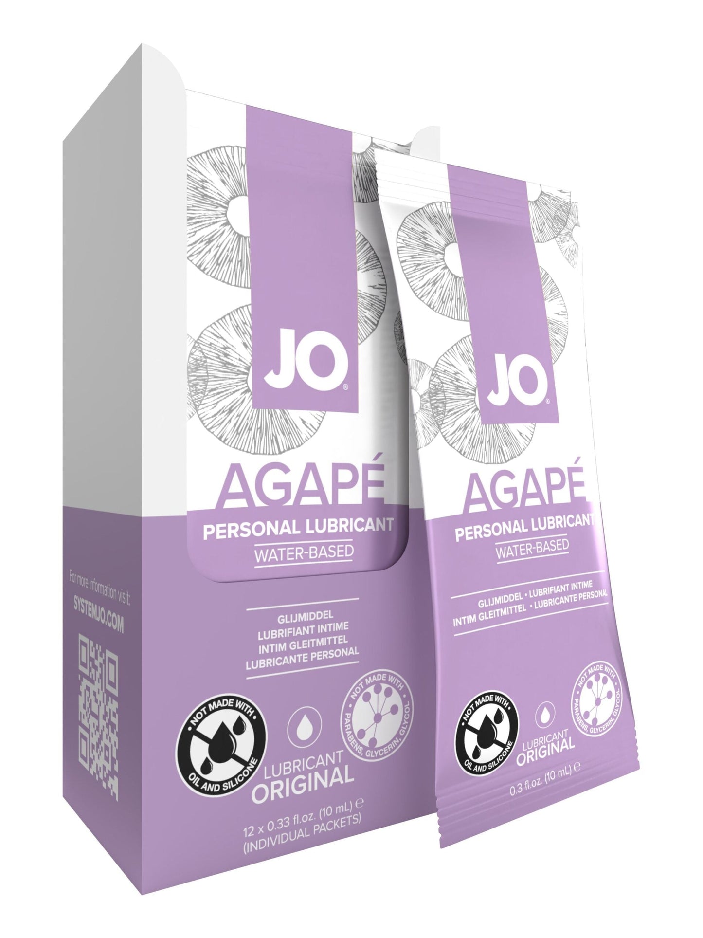JO Agape Lubricant Foil Display Box 12 x 10mL – Rechargeable, Discreet, Intimate Wellness Accessory – Quiet, Rechargeable, Waterproof, Couples & Solo Use, Discreet Intimate Wellness Accessory