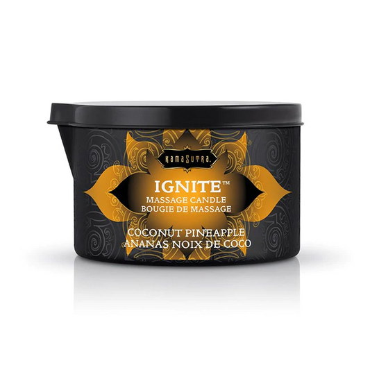 Ignite Massage Oil Candle Coconut Pineapple – Rechargeable, Discreet, Intimate Wellness Accessory – Quiet, Rechargeable, Waterproof, Couples & Solo Use, Discreet Intimate Wellness Accessory