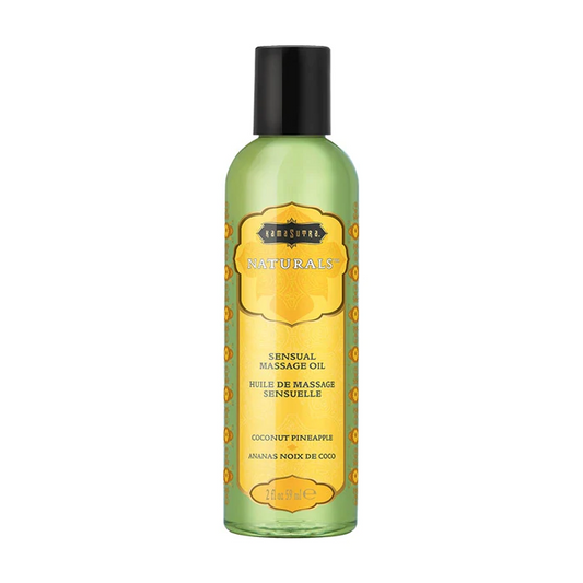 Naturals Massage Oil Coconut Pineapple (2oz) – Rechargeable, Discreet, Intimate Wellness Accessory – Quiet, Rechargeable, Waterproof, Couples & Solo Use, Discreet Intimate Wellness Accessory