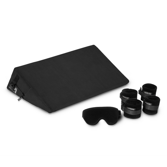 Black Label Wedge Male Packaging W/Cuffs Black – Rechargeable, Discreet, Intimate Wellness Accessory – Quiet, Rechargeable, Waterproof, Couples & Solo Use, Discreet Intimate Wellness Accessory