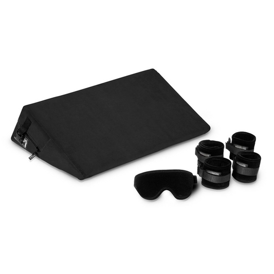 Black Label Wedge W/Cuffs Black – Rechargeable, Discreet, Intimate Wellness Accessory – Quiet, Rechargeable, Waterproof, Couples & Solo Use, Discreet Intimate Wellness Accessory